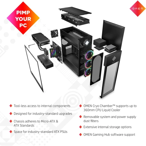 HP OMEN 25L Gaming Desktop Core i9 13th Gen 32GB RAM 512GB SSD 2TB HDD NVIDIA GeForce RTX 4060 Ti 8GB Graphics