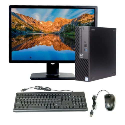 Dell optiplex 7050 sff core i5 7th generation 8gb ram 256gb ssd hdmi type c 2 display port 3.4ghz full set with 24 inches monitor